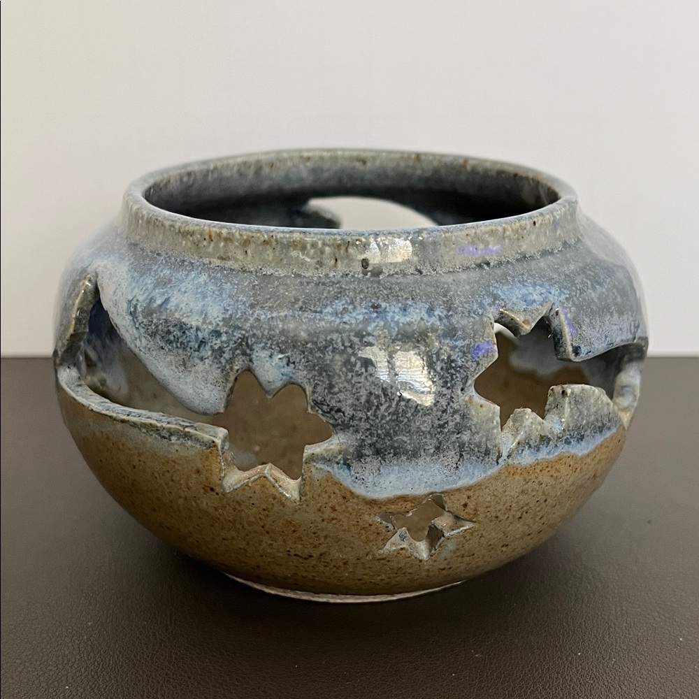 Handcrafted Studio Pottery Starry Night Candle Holder